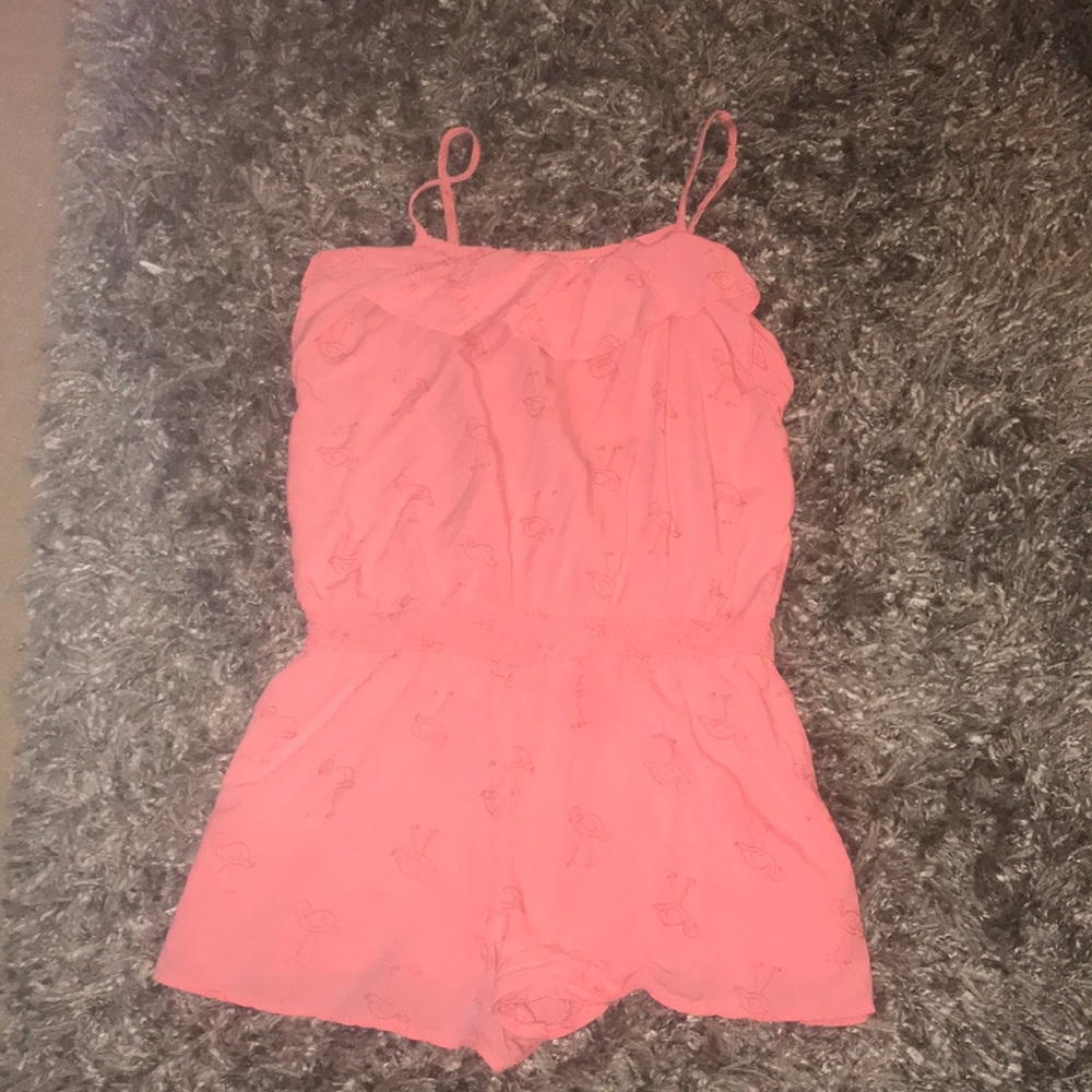Cute pink short overalls/jumpsuit!